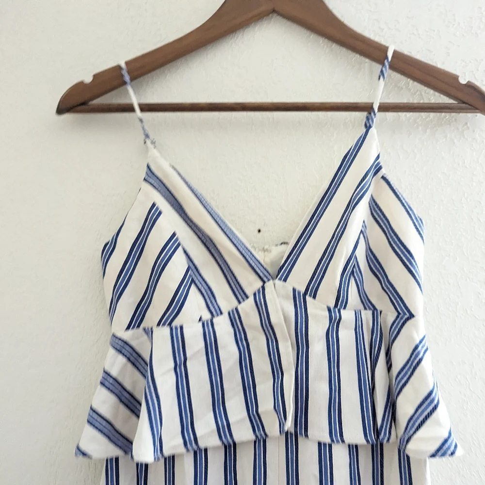 BCBGeneration Blue & White Striped Flared Jumpsuit NEW! - Picture 5 of 10